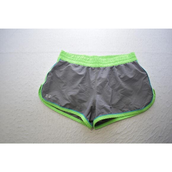 Under Armour Gym Shorts HeatGear Semi-Fitted Gray Lined Running Womens Small - Picture 1 of 6